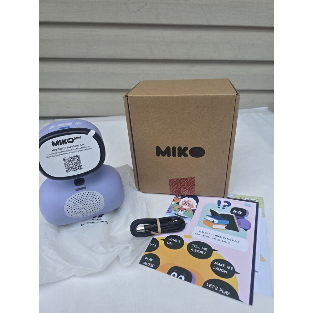 Miko Mini AI Robot for Kids Purple EMK401 Open Box Complete